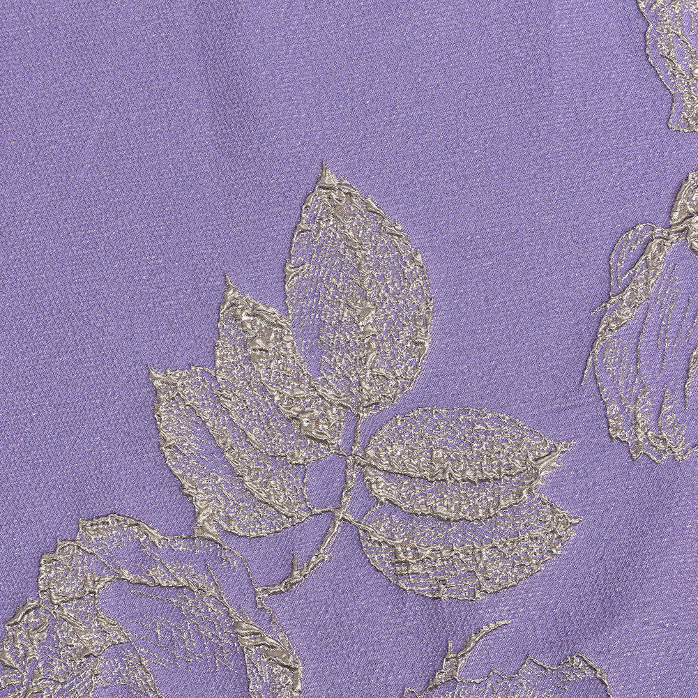 Metallic Gunmetal and Lavender Floral Luxury Brocade - Joann Fabrics