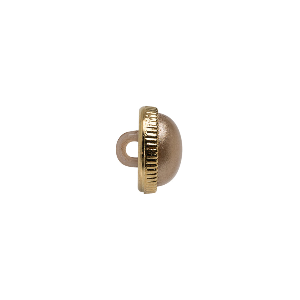 Italian Brown/Gold Shank Back Button - 18L/11.5mm - Joann Fabrics