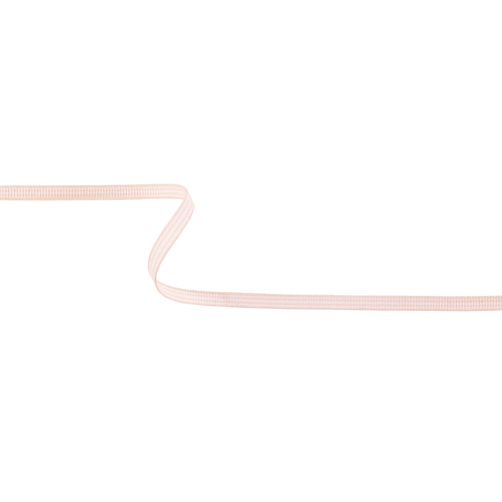 Baby Pink and White Striped Grosgrain Ribbon - 0.25