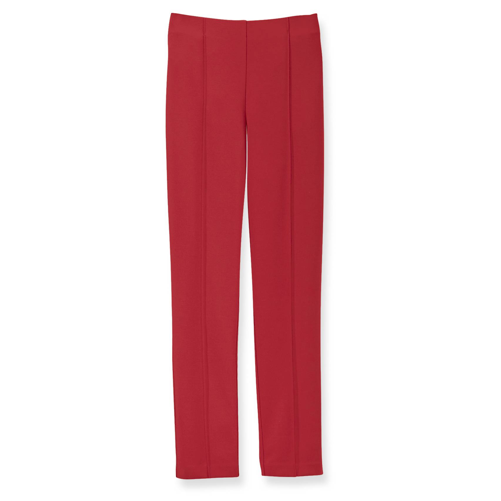 Pull-On Seamed Ponte Knit Pants, Flat Waistband, Front-Seamed Leg - Northstyle Catalog