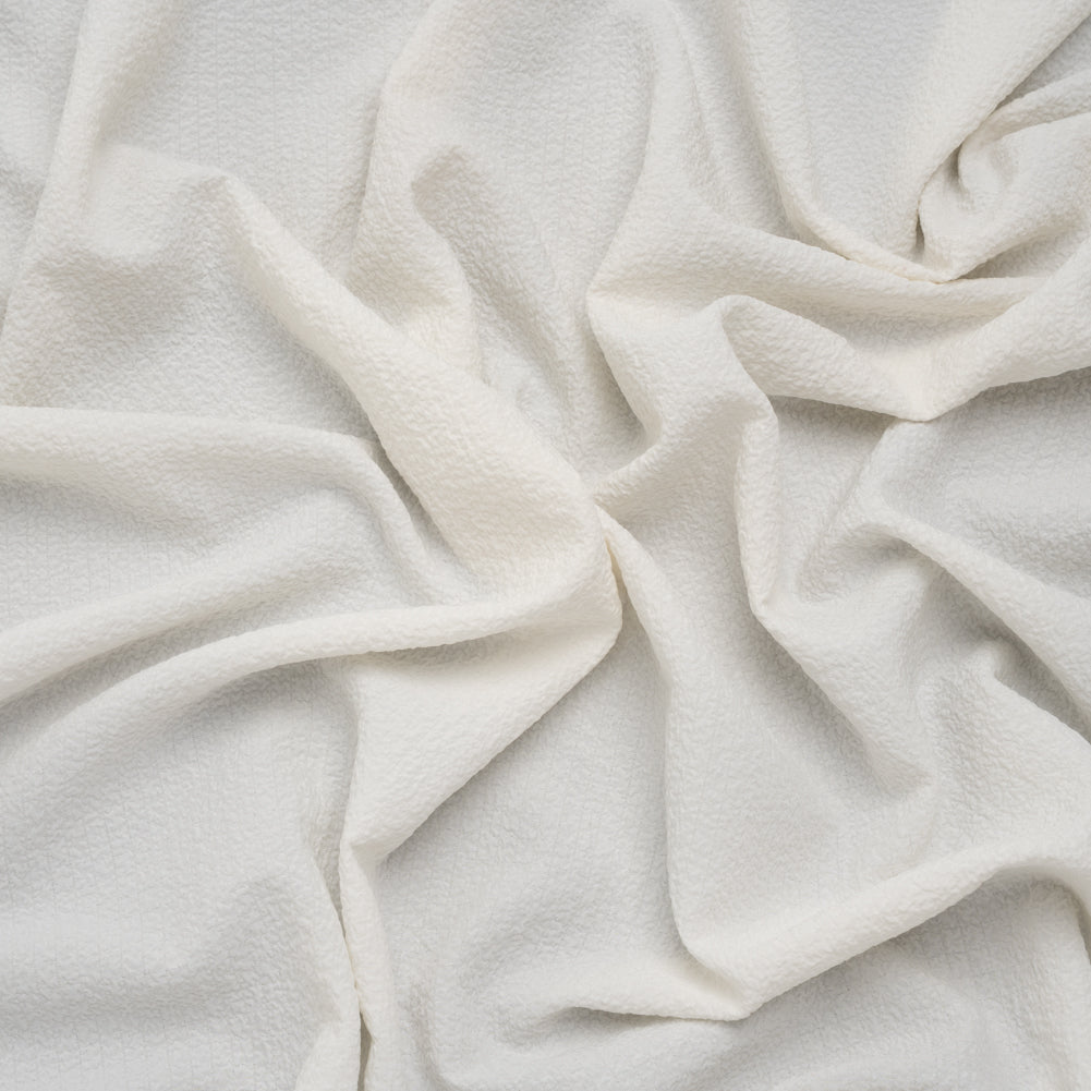 Stretch Polyester Seersucker - Cream - Designer Deadstock - Joann Fabrics