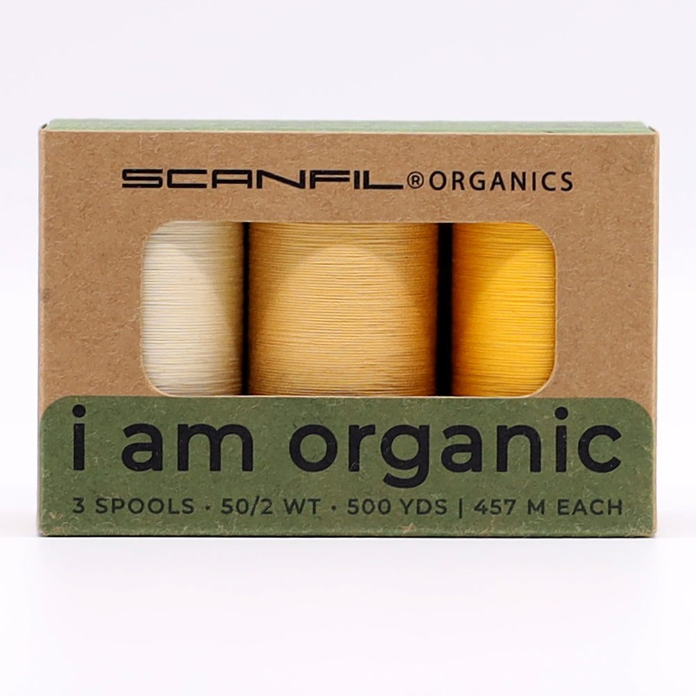 SCANFIL® 50wt Organic Pima Cotton Thread Trio Set - 3ct 500yd Spools - Sunshine Yellows - Joann Fabrics
