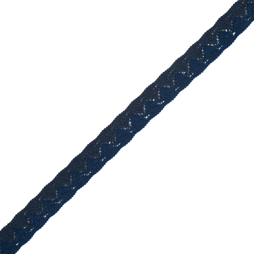 Navy Two-Tone European Crochet Trim - 1