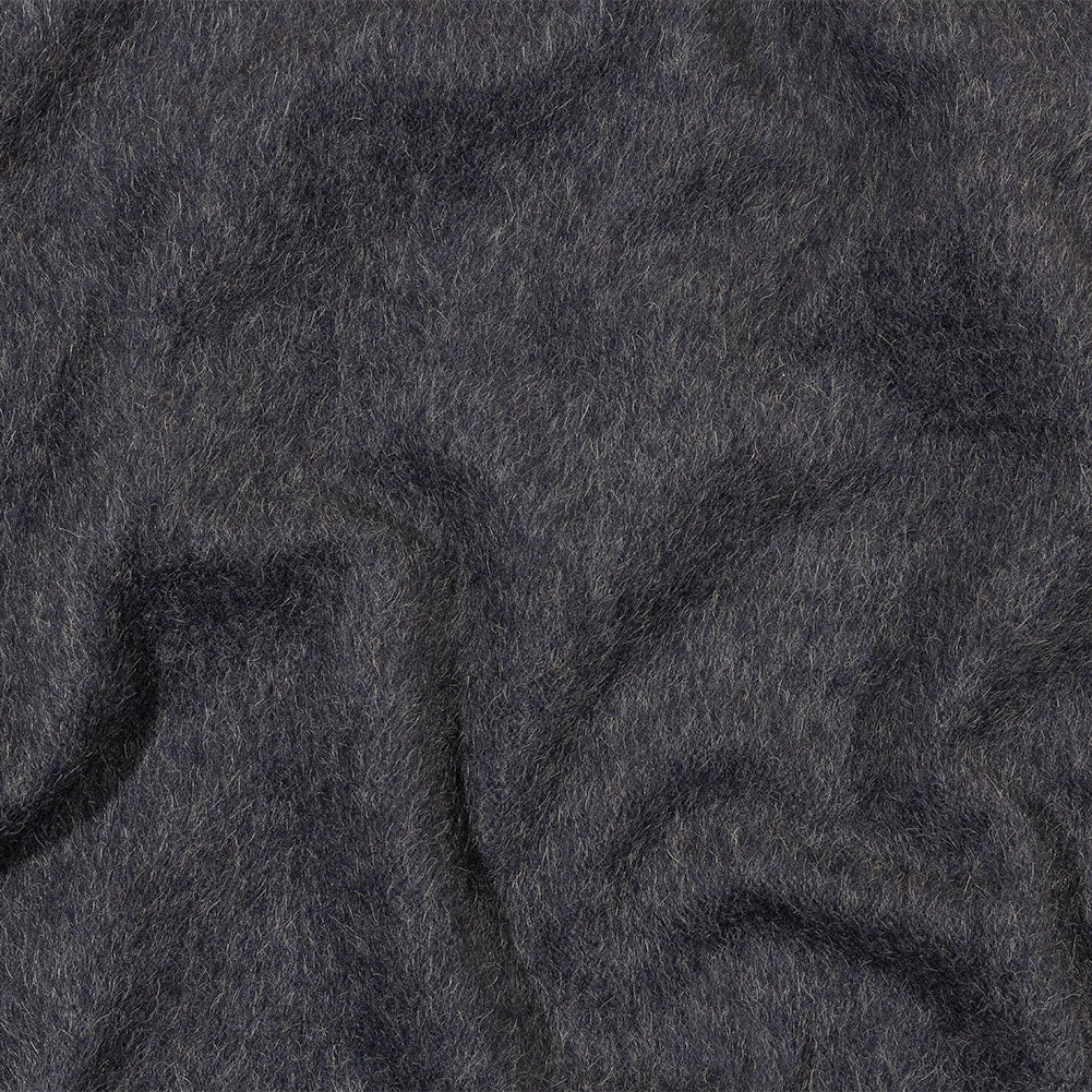 Fur-Like Alpaca and Wool Coating by Balenciaga - Heathered Silver and Black - Made in Italy - Joann Fabrics