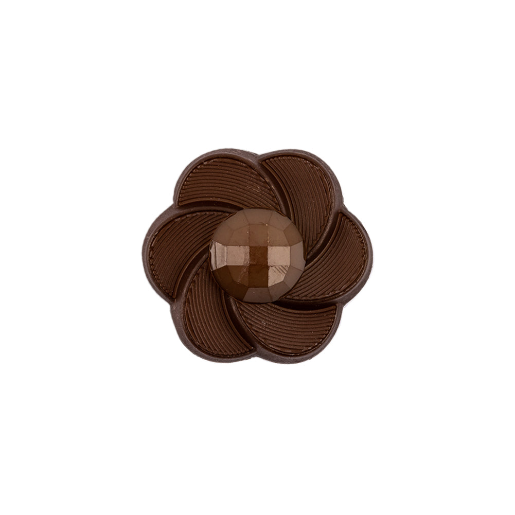 Italian Brown Floral and Geometric Shank Back Nylon Button - 32L/20mm - Joann Fabrics