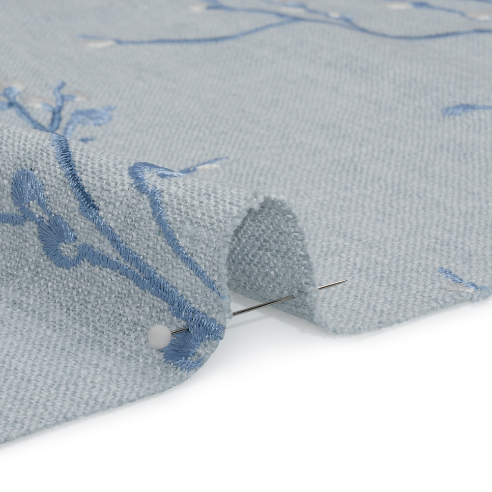 Embroidered Drapery Woven - Seaspray Prairie Willow - British Imported - Joann Fabrics