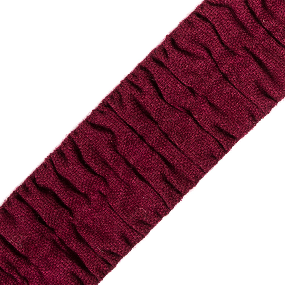 Italian Wine Ruched Stretch Wool Trimming - 1.5
