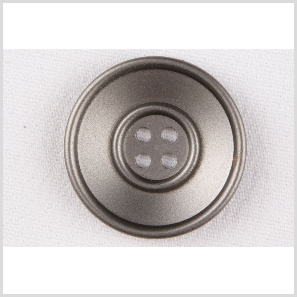 Plastic 4-Hole Button - 48L/30.5mm - Metallic Gray Double Rim - Joann Fabrics