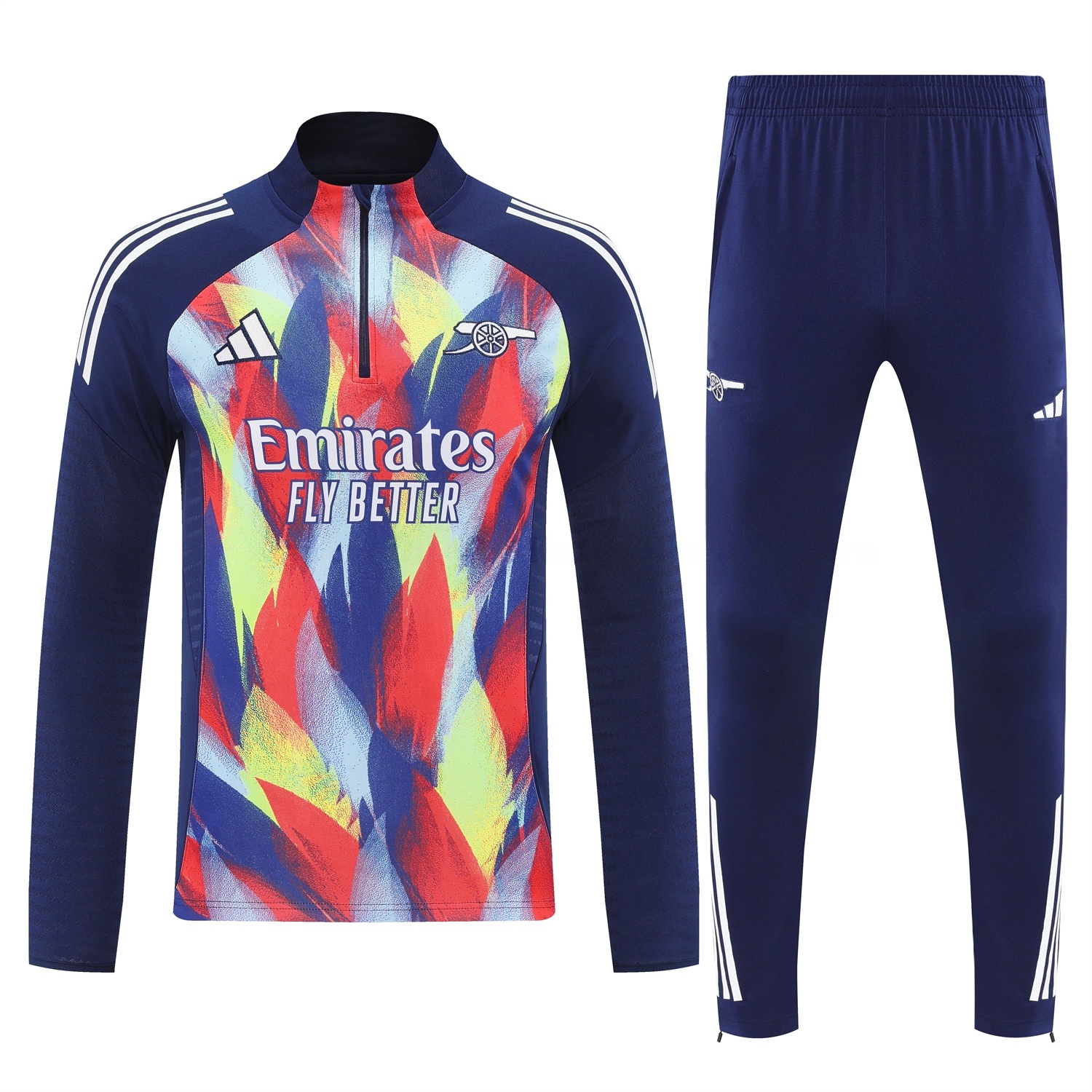 Arsenal 25-26 Long Sleeves Training Set - Colorful Camouflage With Blue Top & Royal Blue Pants - UnitedFutballJersey