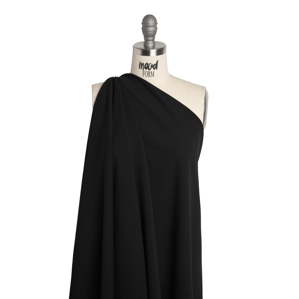 Stretch Polyester Crepe Double Knit - Black - Designer Deadstock - Joann Fabrics