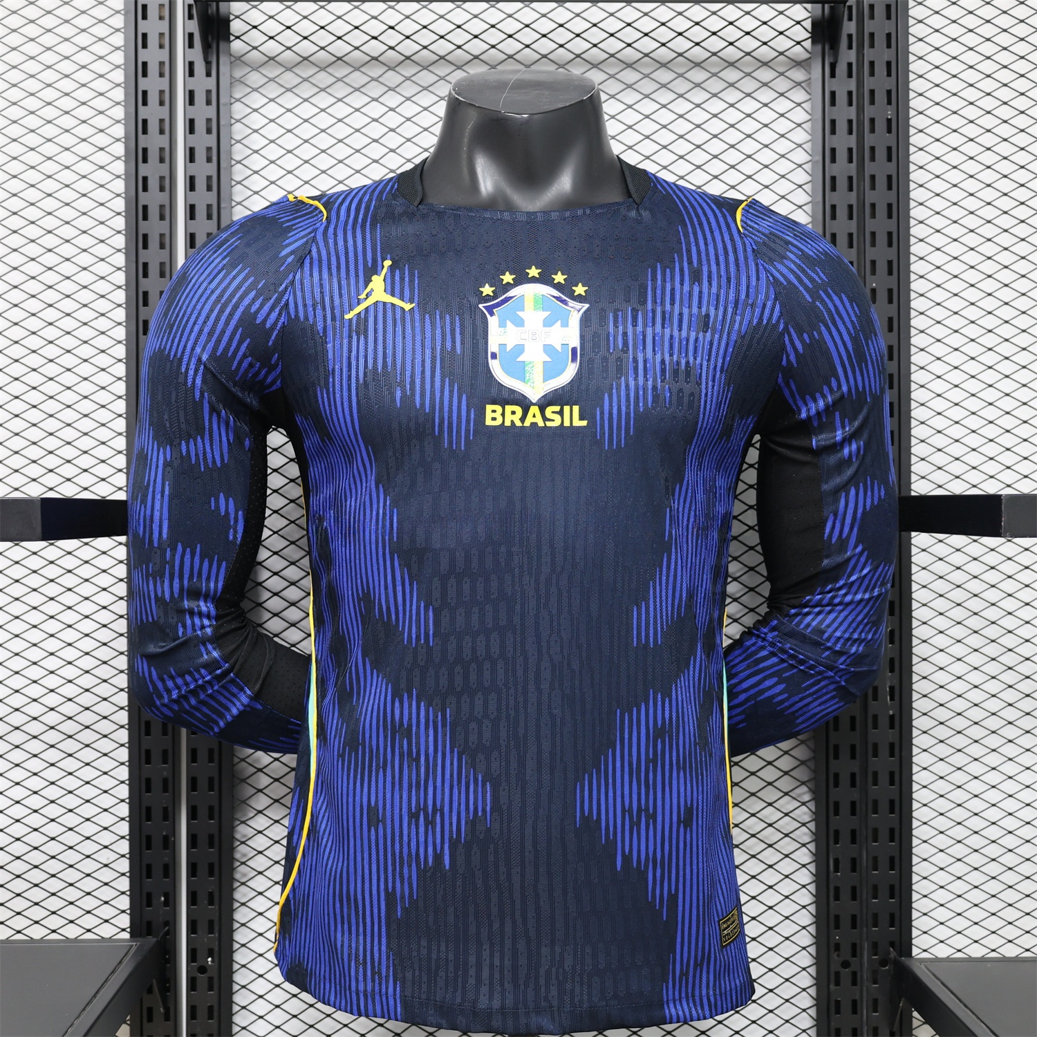 Brazil 2026 Away Blue Long Sleeves Jersey - Player Version - UnitedFutballJersey