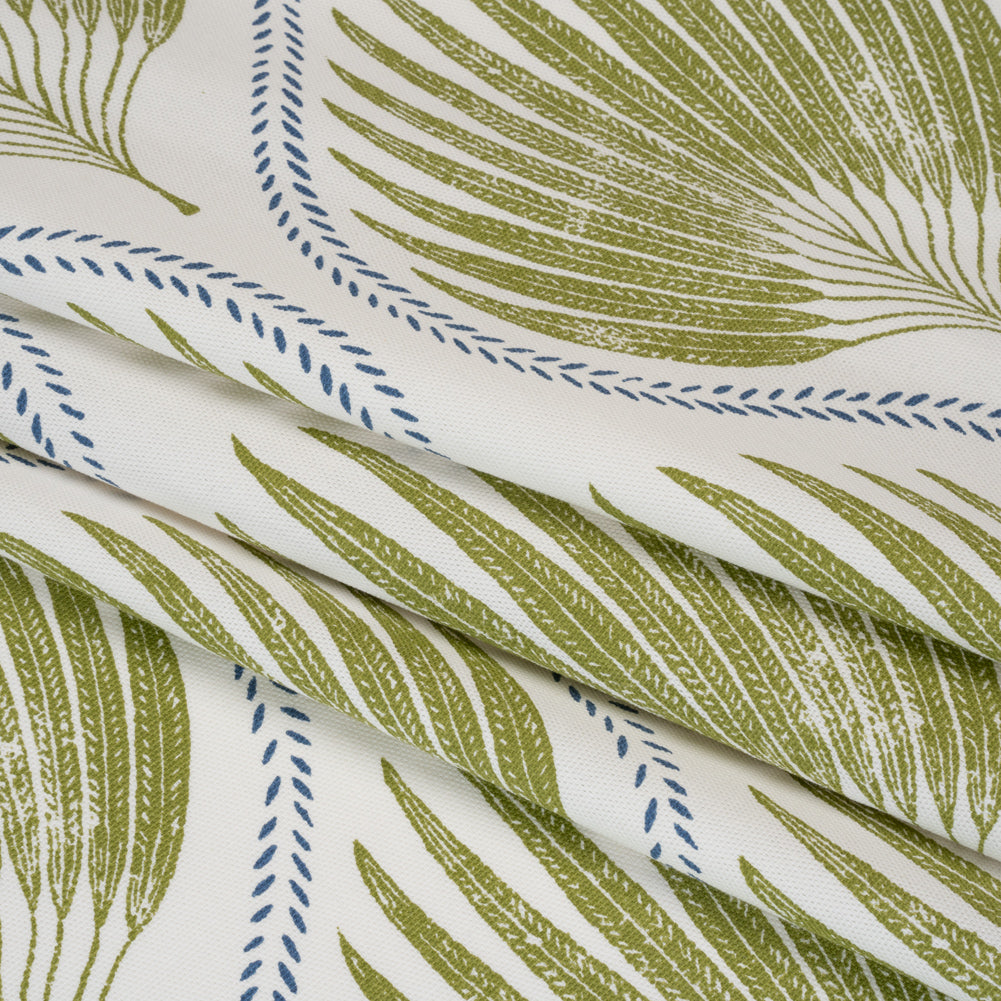 Cotton Canvas Print - Olive Palm Leaf Ogee - British Imported - Joann Fabrics