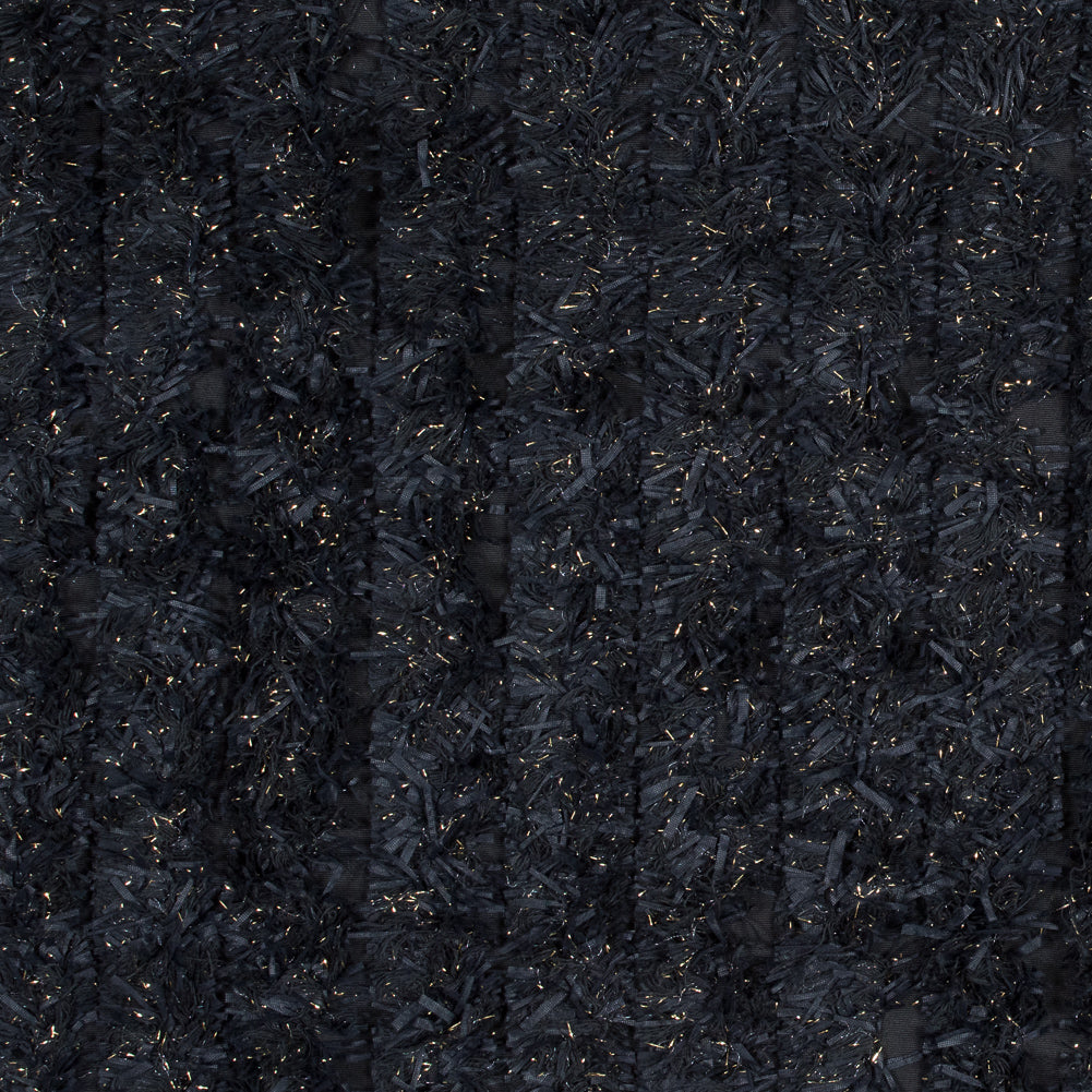 Black and Metallic Gold Fringe Fabric - Joann Fabrics