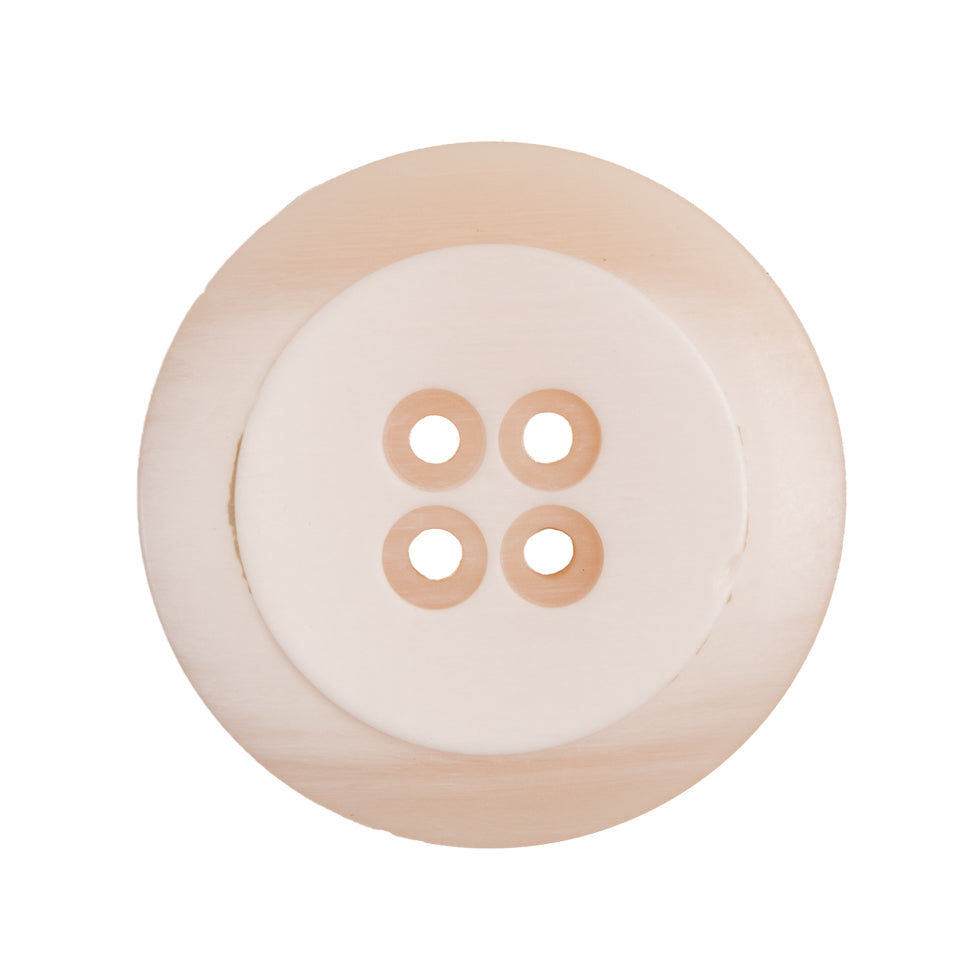Plastic 4-Hole Button Made in Italy - 44L/28mm - Ivory Striations Dish Shaped - Joann Fabrics