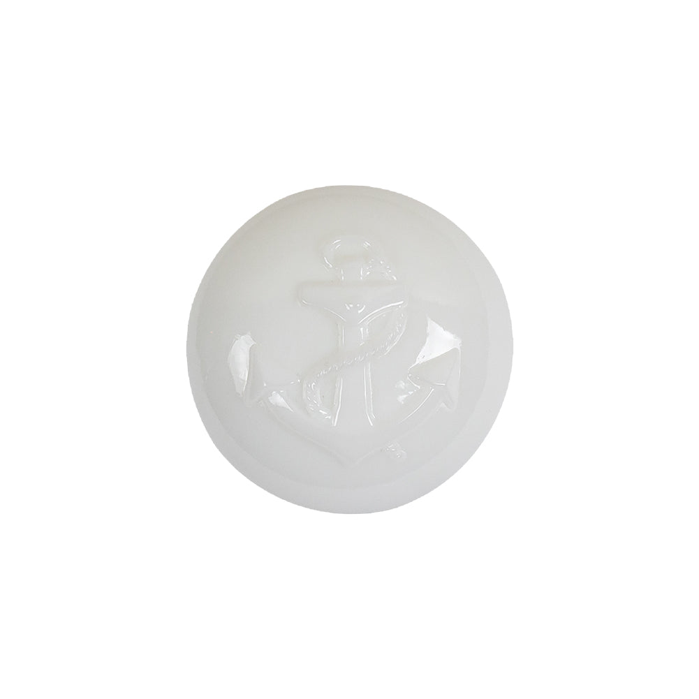 Italian White Anchor Embossed Shank Back Button - 32L/20mm - Joann Fabrics