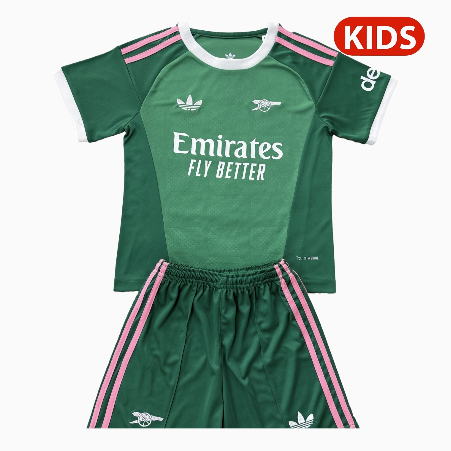 Arsenal 26-27 Green Pink Originals Goalkeeper Kids Kit - UnitedFutballJersey