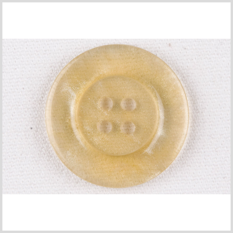 Plastic 4-Hole Button - 44L/28mm - Translucent Ivory and Gold Glitter - Joann Fabrics
