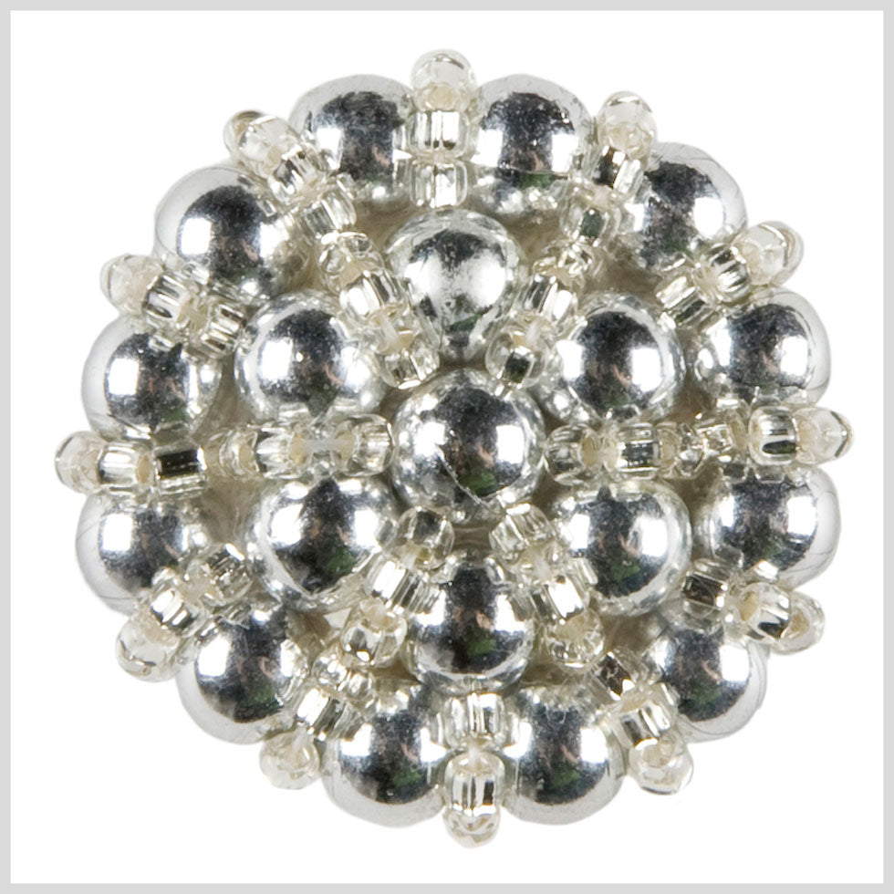 Silver Beaded Button - 44L/28mm - Joann Fabrics