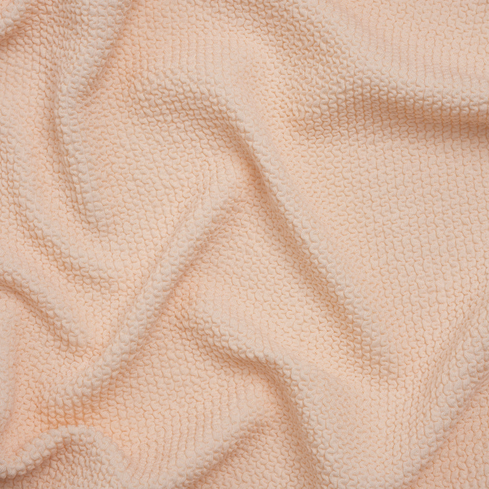 Stretch Polyester Textured Jacquard Knit - Pale Pink Wavy Lines - Designer Deadstock - Joann Fabrics