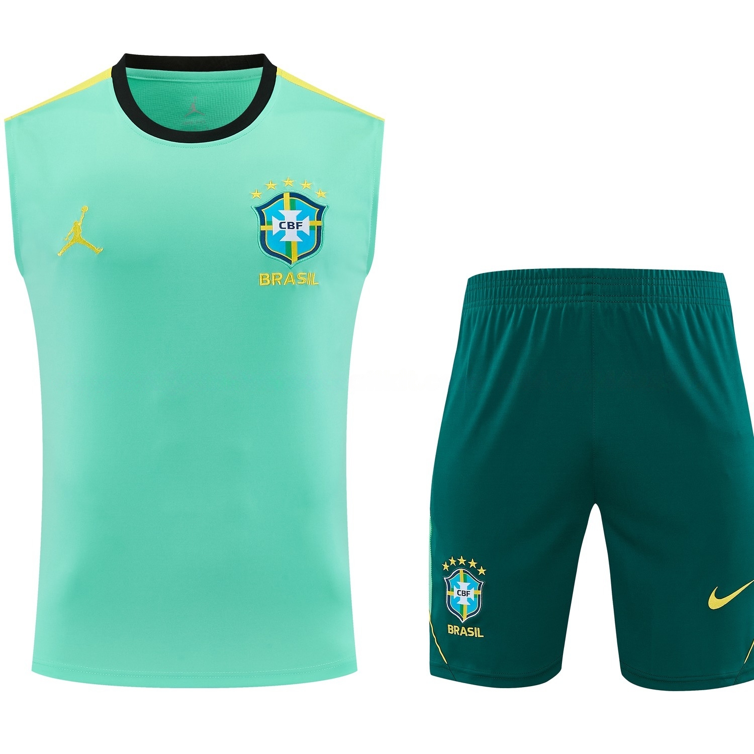 Brazil 2026 Vest Training Set - Green Vest and Dark Green Shorts - UnitedFutballJersey