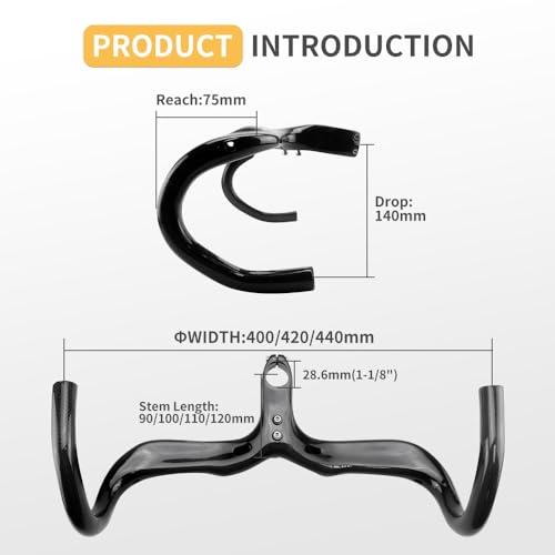 Carbon Fiber Handlebars Integrated 28.6mm Carbon Handlebars Carbon ...
