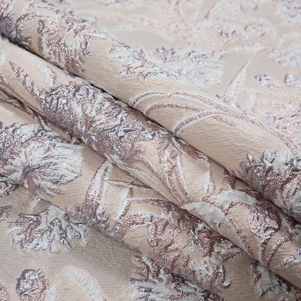Metallic Rose Gold and Beige Luxury Floral Brocade - Joann Fabrics