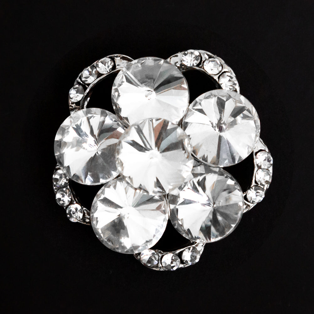Italian Silver and Crystal Rhinestone Button - 48L/30.5mm - Joann Fabrics