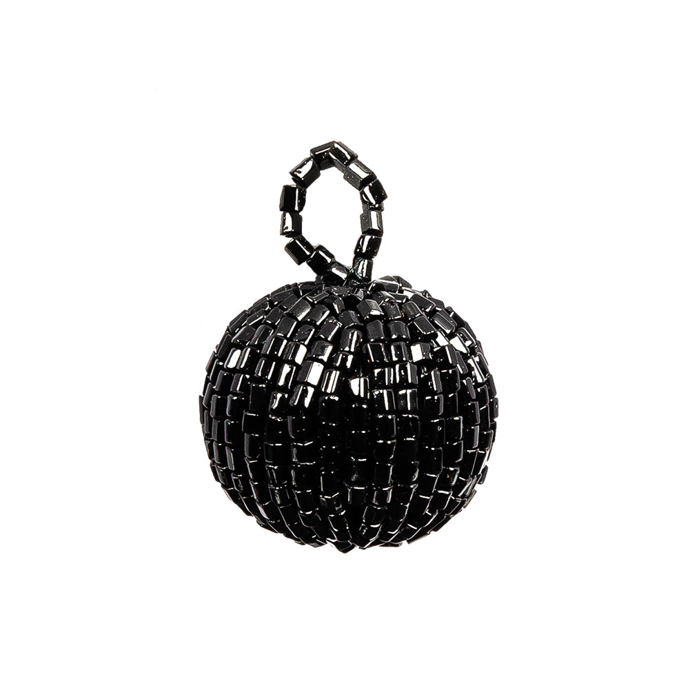Vintage Black Chop Beaded Tassel Applique - 0.875