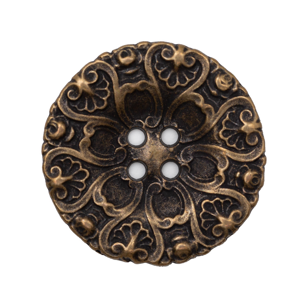 Italian Antique Gold Ornate Metal Zamac Button - 44L/28mm - Joann Fabrics