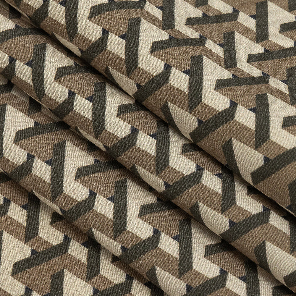 Stretch Cotton Sateen - Olive Geometric - Maloca Print - Mood Exclusive Rio Collection - Joann Fabrics