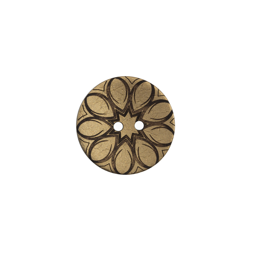 Italian Metallic Gold Floral Coconut Button - 24L/15mm - Joann Fabrics