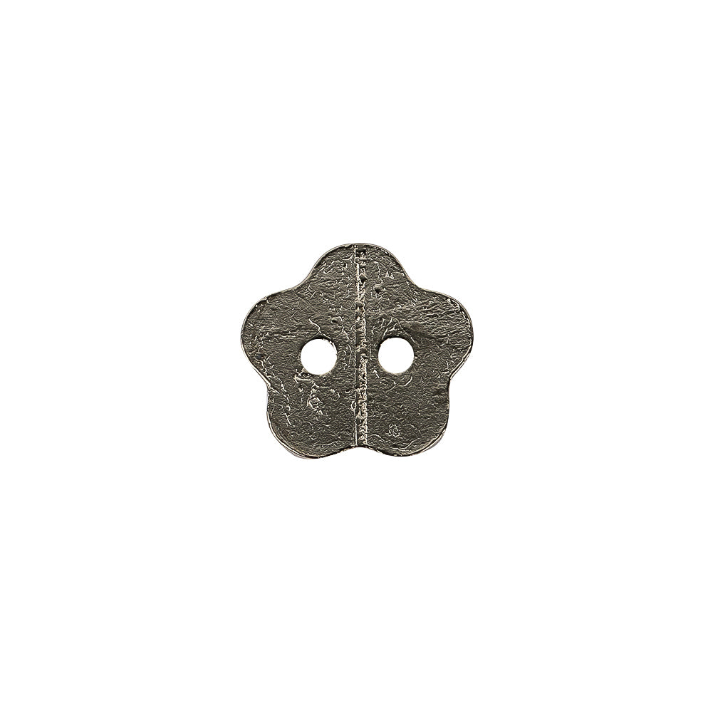 Nickel Nailshead Textured 2-Hole Metal Flower Button - 20L/12.5mm - Joann Fabrics