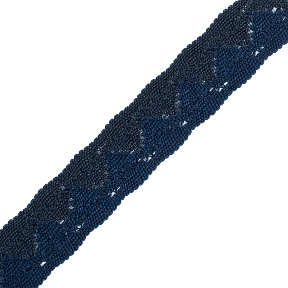 Navy Two-Tone European Crochet Trim - 1