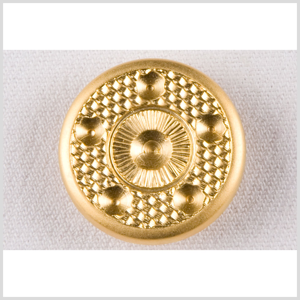 Metal Shank Back Button - 44L/28mm - Bright Gold Basketweave and Circles - Joann Fabrics