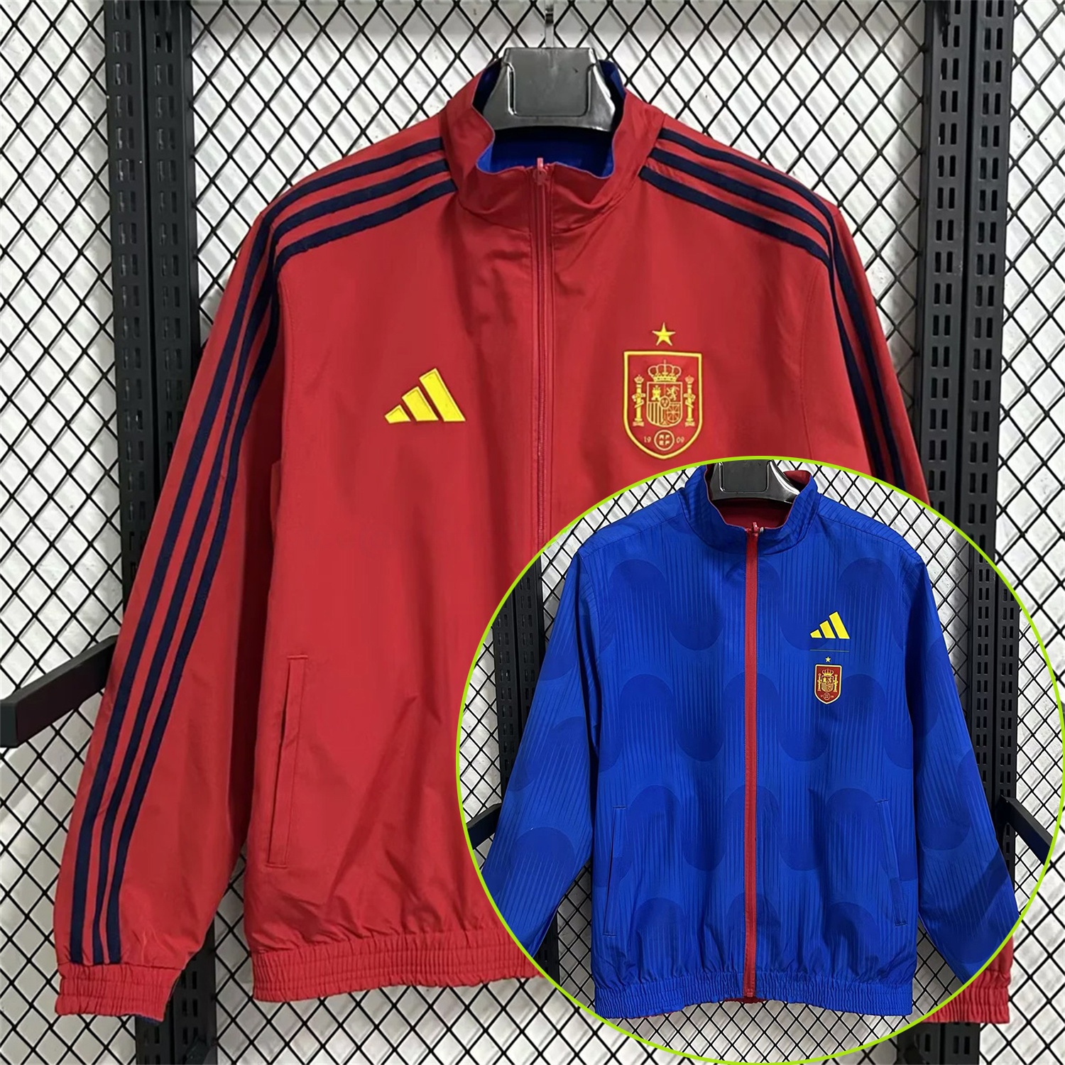 Spain 2026 Pre-Match Double Sided Reversible Windbreaker - Red - UnitedFutballJersey