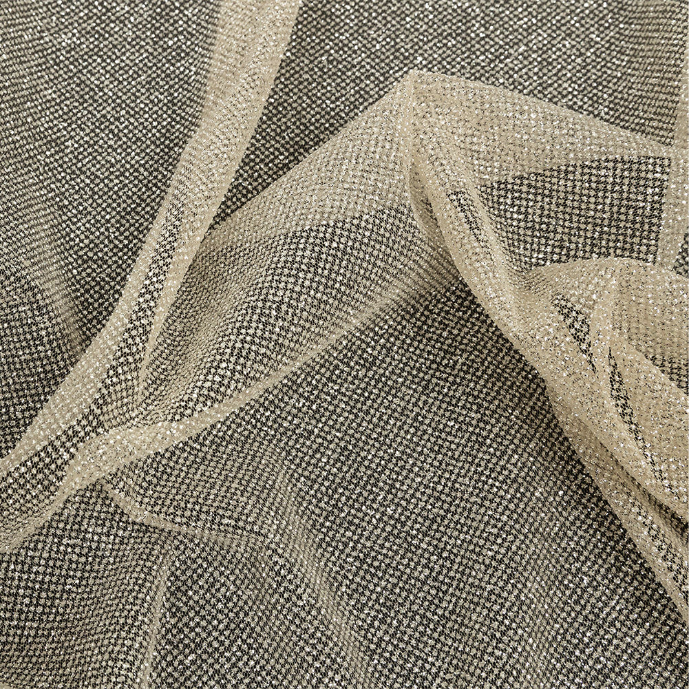 Tulle with Metallic Platinum Glitter - Champagne - Platina Collection - Joann Fabrics