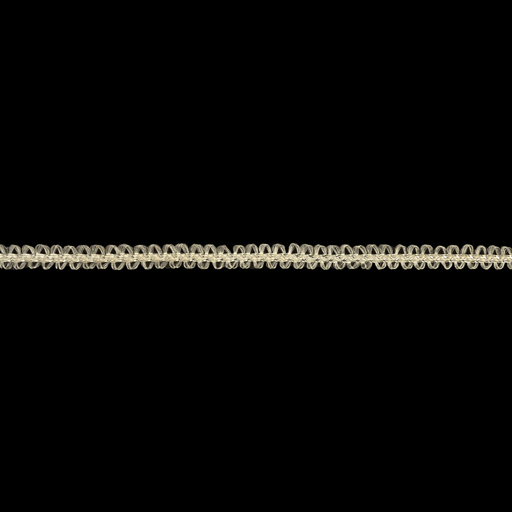 Cloud Dancer and Metallic Silver Loopy Braided Trim - 0.25