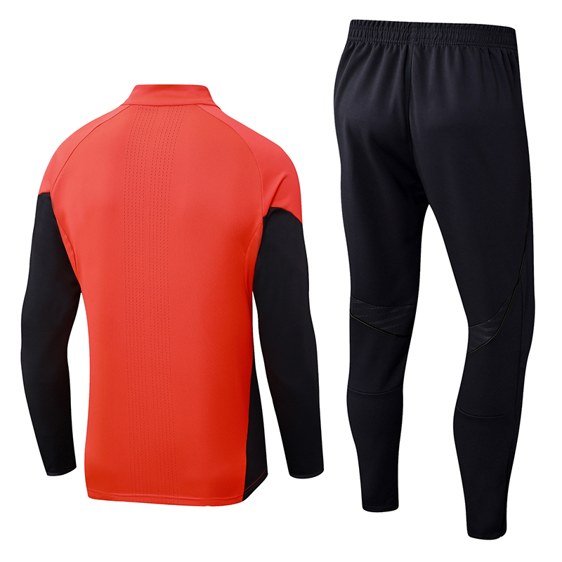 2025/2026 Bayern Munich Half-Pull Training Suit Orange Football Shirt 1:1 Thai Quality Set