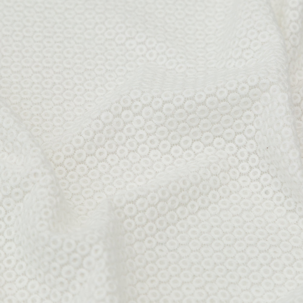 Rag & Bone White Polyester Chiffon with Cotton Embroidered Circles - Joann Fabrics