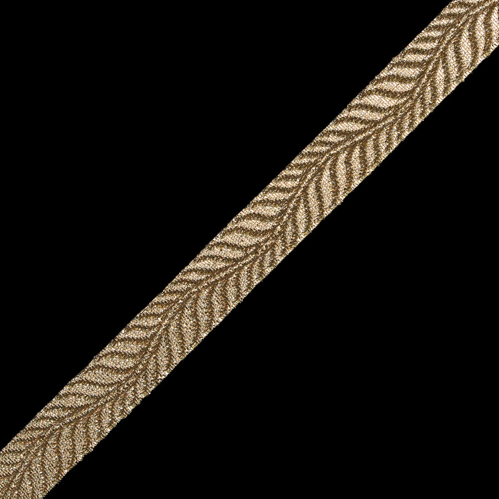 Gold Metallic Jacquard Ribbon - 0.5