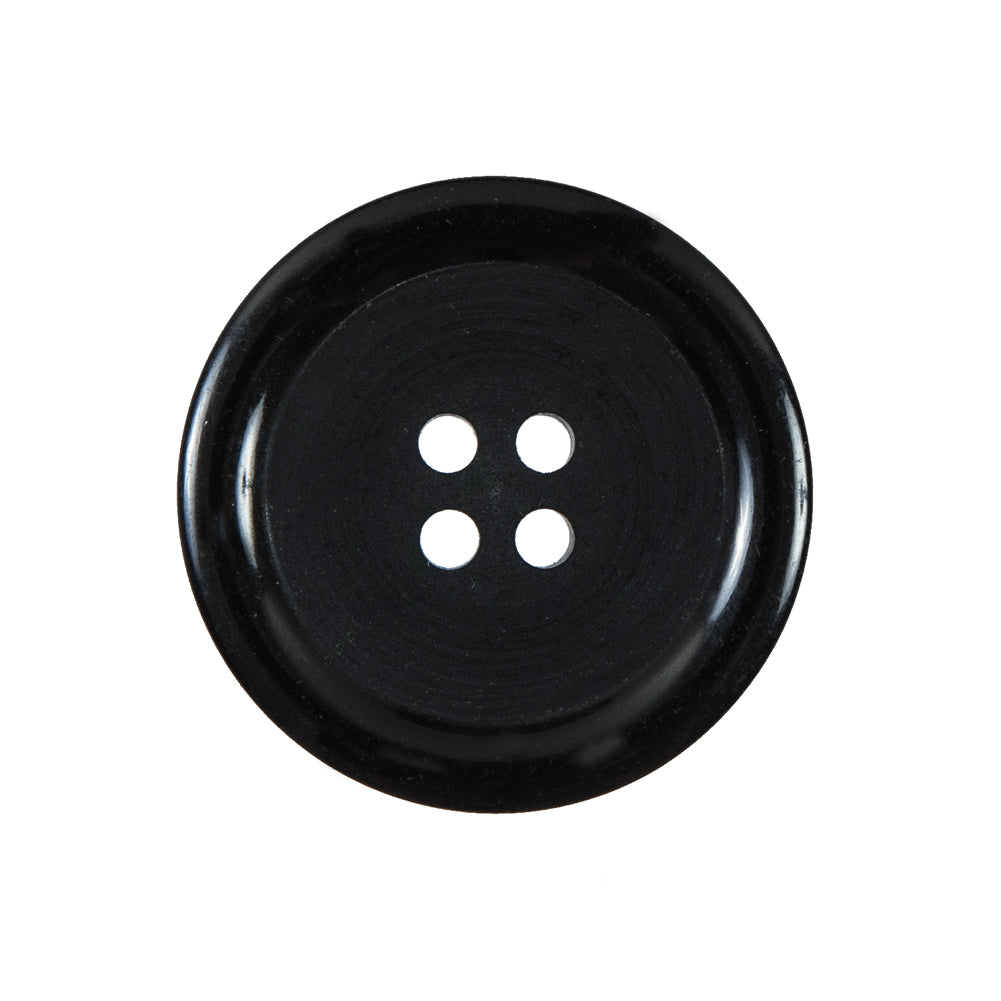 Black 4-Hole Plastic Button with Flat Core and Rounded Rim - 40L/25.5mm - Joann Fabrics