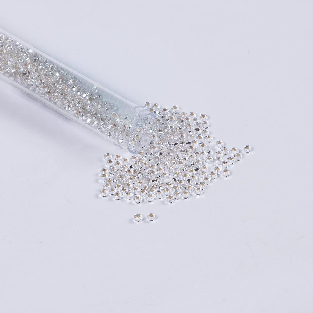 Silver Lined Clear Czech Seed Beads - Size 8 - Joann Fabrics