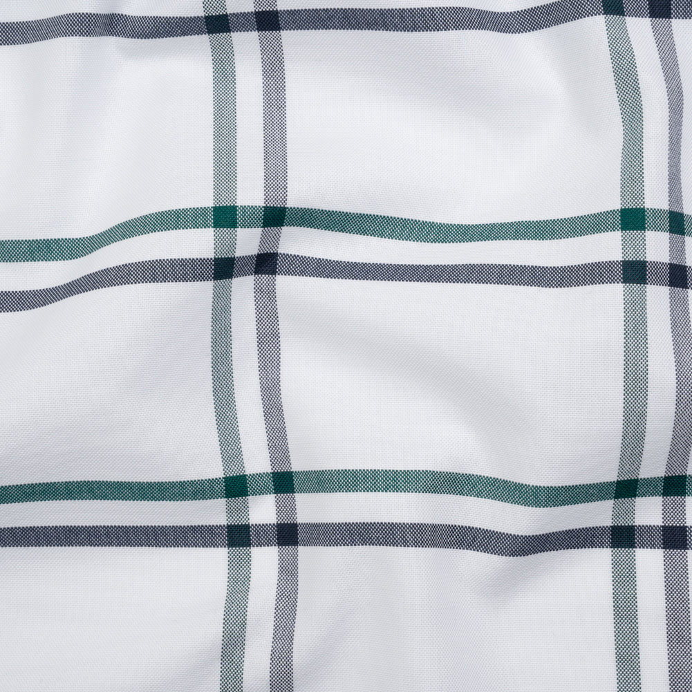 Cotton Oxford Shirting - Dark Green, Navy and White Plaid - Deadstock - Joann Fabrics