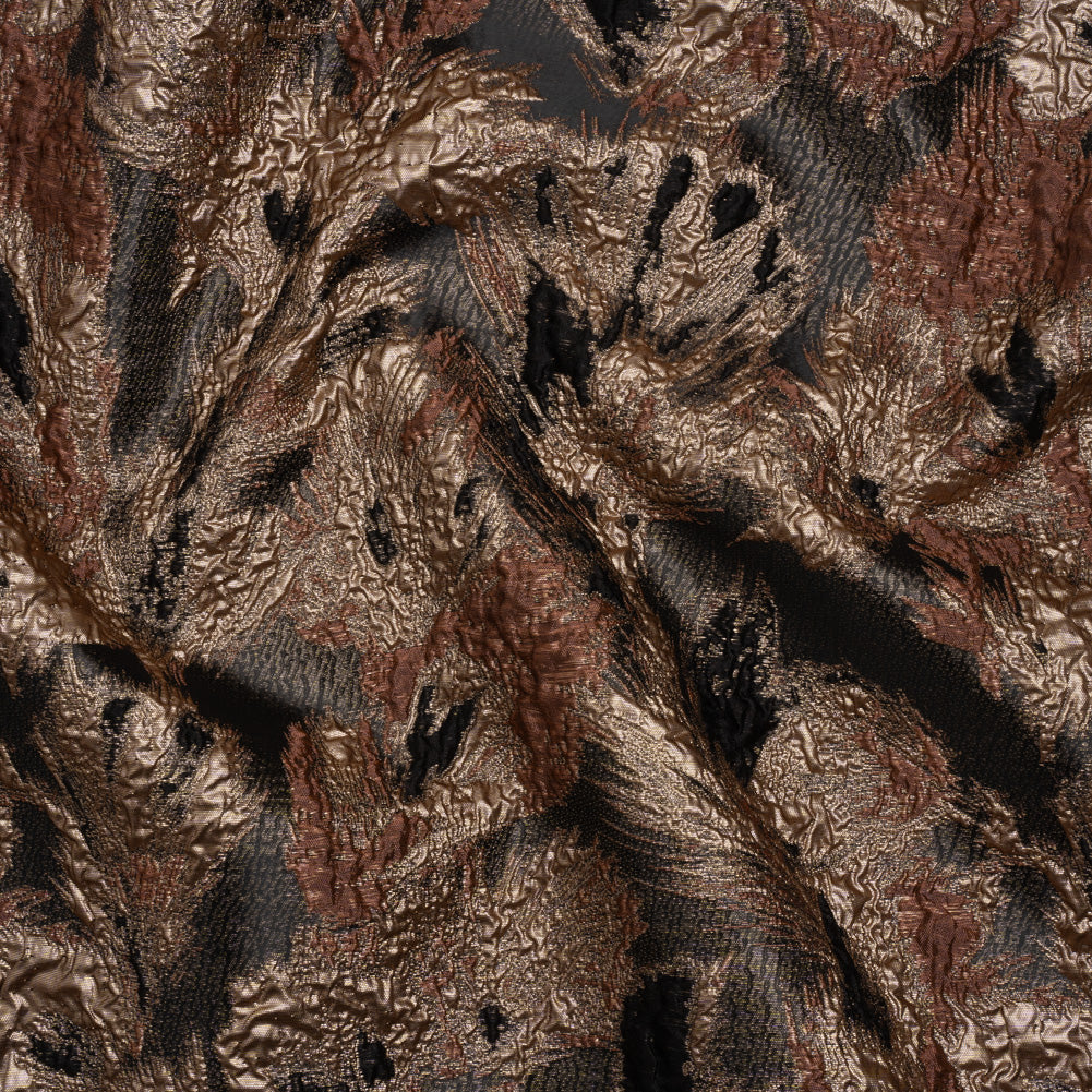 Metallic Luxury Brocade - Pink, Rose Gold and Black Abstract Flora - Joann Fabrics