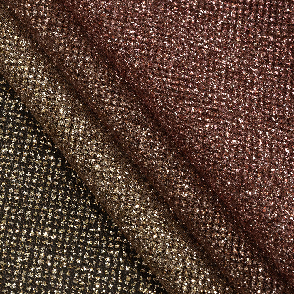 Ombre Tulle with Metallic Platinum Glitter - Maroon and Gold - Starlet Collection - Joann Fabrics