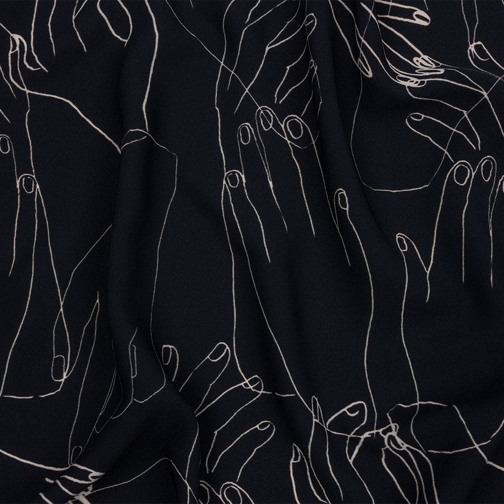 Polyester Crepe Print - Midnight Hands - Mood Exclusive Touch of Elegance - Joann Fabrics