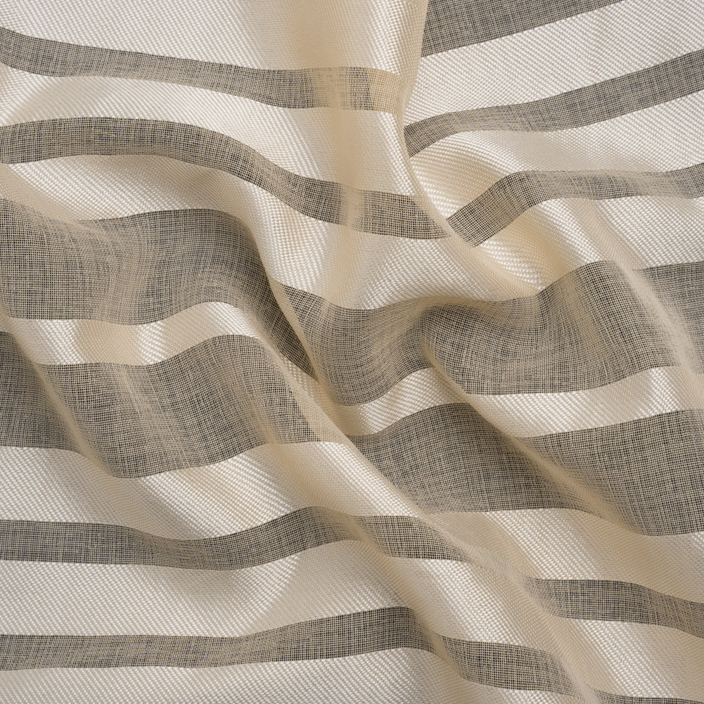 Famous Australian Designer Beige Striped Polyester Burnout Woven - Joann Fabrics
