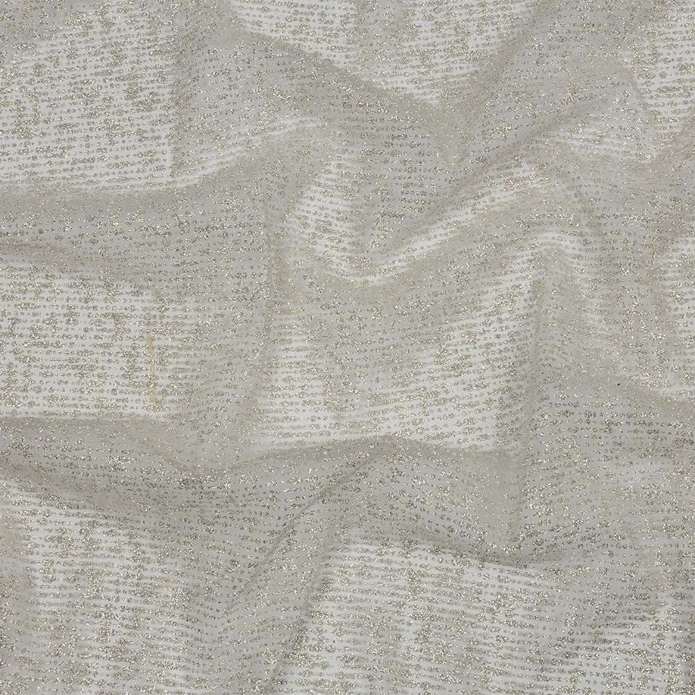 Glitter Tulle - Light Gray and Silver Abstract Striations - Flare Collection - Joann Fabrics