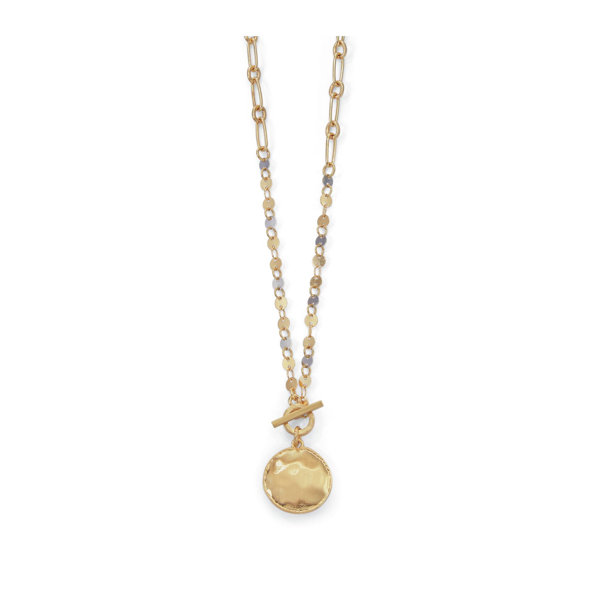 Delicate Toggle Necklace, Mixed Metal Tones, 20