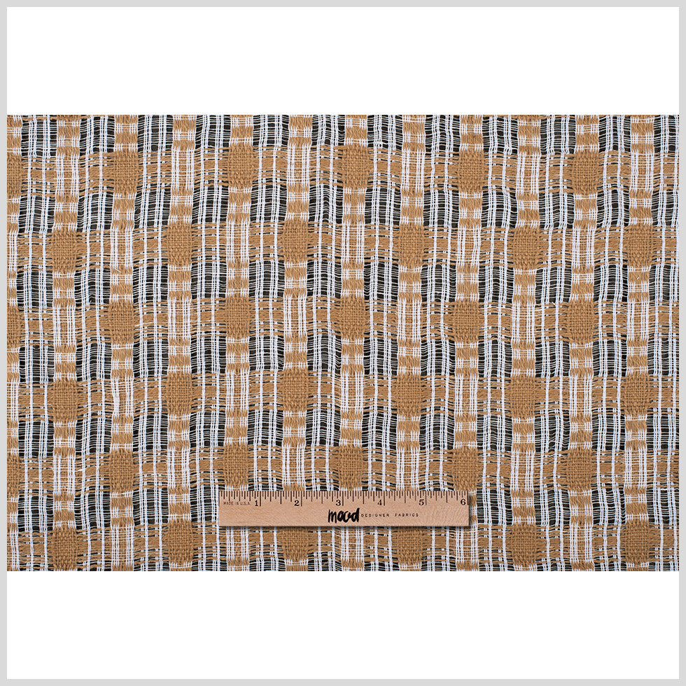 Goldstone/White Open-Weave Checked Cotton Woven - Joann Fabrics